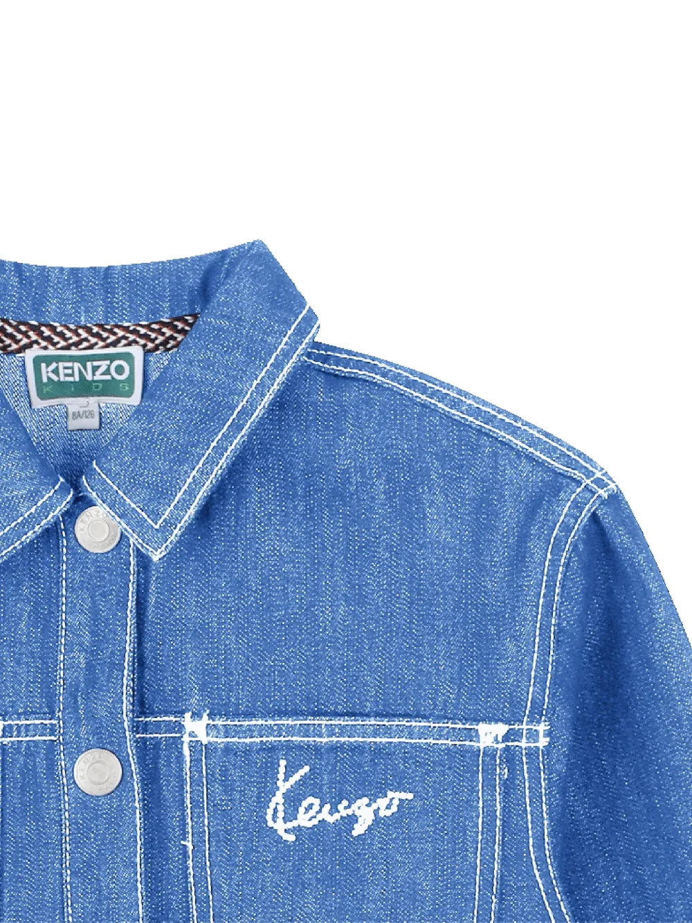Джинсовая куртка с цветочной вышивкой Kenzo Kids — фото 3