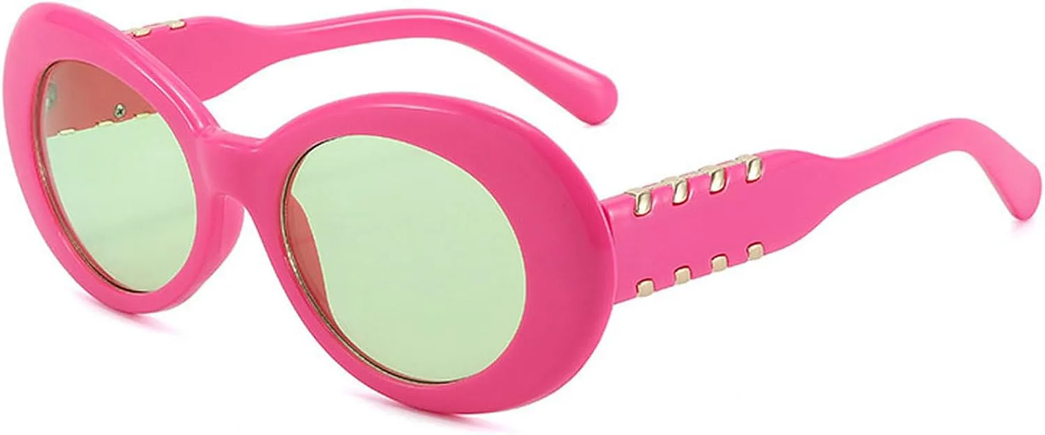 

Ретро-стиль: овальные солнцезащитные очки для женщин в стиле 90-х, большие круглые солнцезащитные очки для женщин и мужчин, массивные, стильные mincl, C5