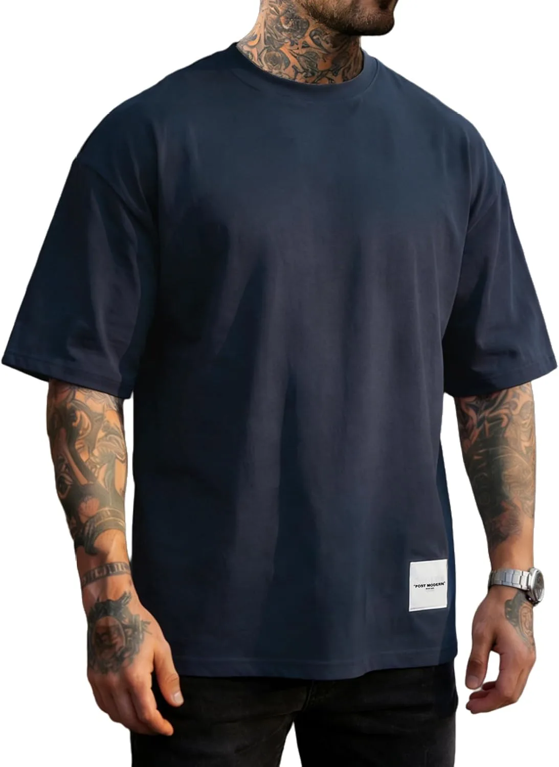 

Мужская футболка Oversized с коротким рукавом и круглым вырезом Opomelo