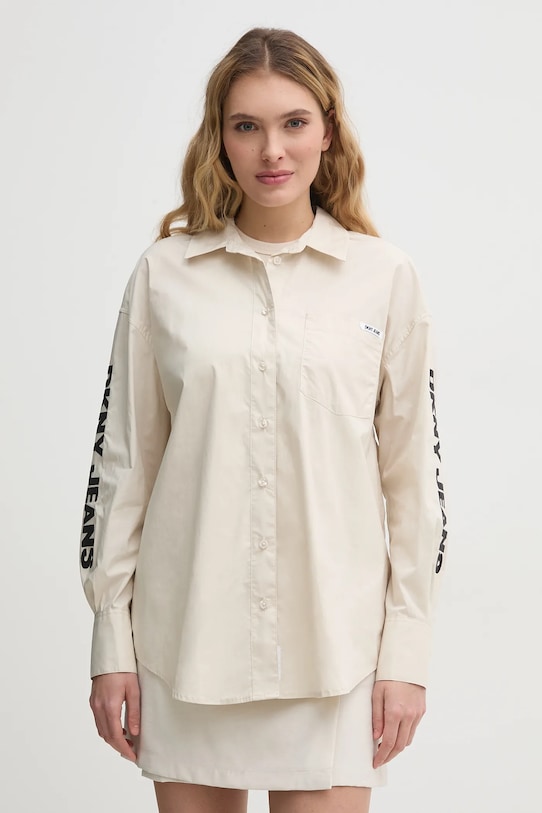 

Хлопковая рубашка Dkny, бежевый