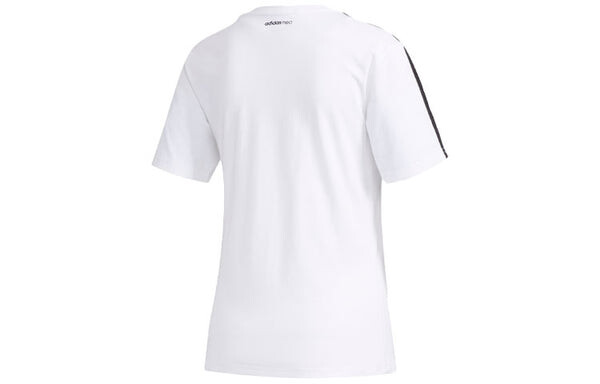 Футболка neo favorites casual sports с принтом в полоску с коротким рукавом Adidas, белый — фото 2