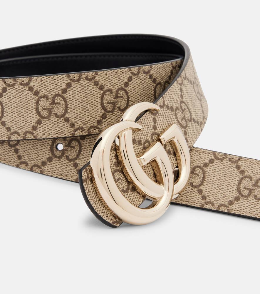 Реверсивный кожаный ремень GG Gucci, Beige Ebony/Black — фото 3
