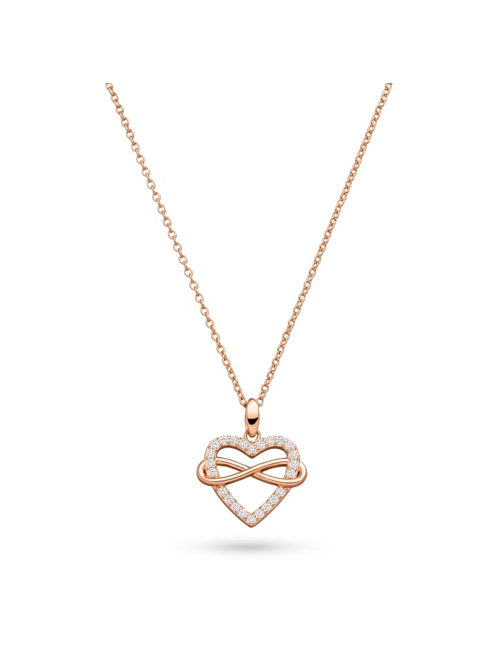 

s.Oliver Серебряное колье с деталью в виде сердца из розового золота в форме знака бесконечности