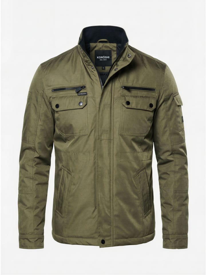 

KOROSHI Легкая, короткая техническая куртка зеленого цвета