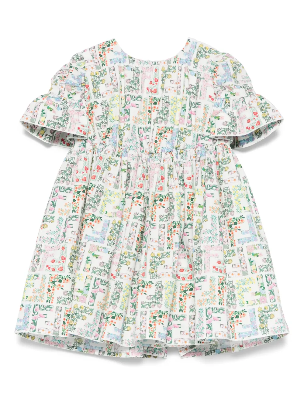 

Платье с логотипом FF FENDI KIDS, белый