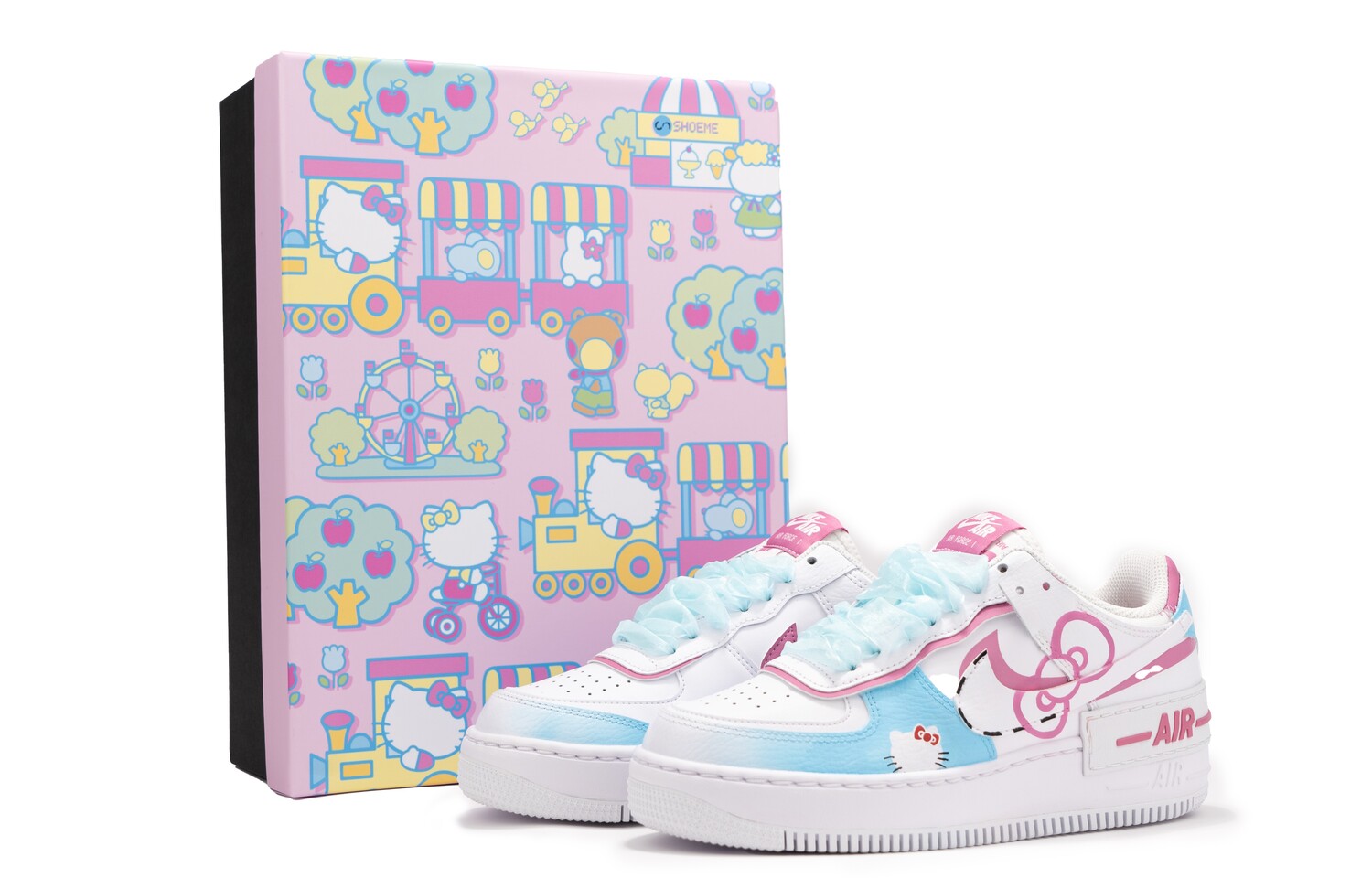 Кроссовки Nike Air Force 1 Skateboard Shoes Women's Low-Top Blue Pink