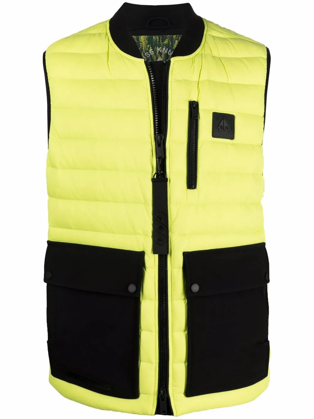 

Дутый жилет с нашивкой-логотипом Moose Knuckles, желтый