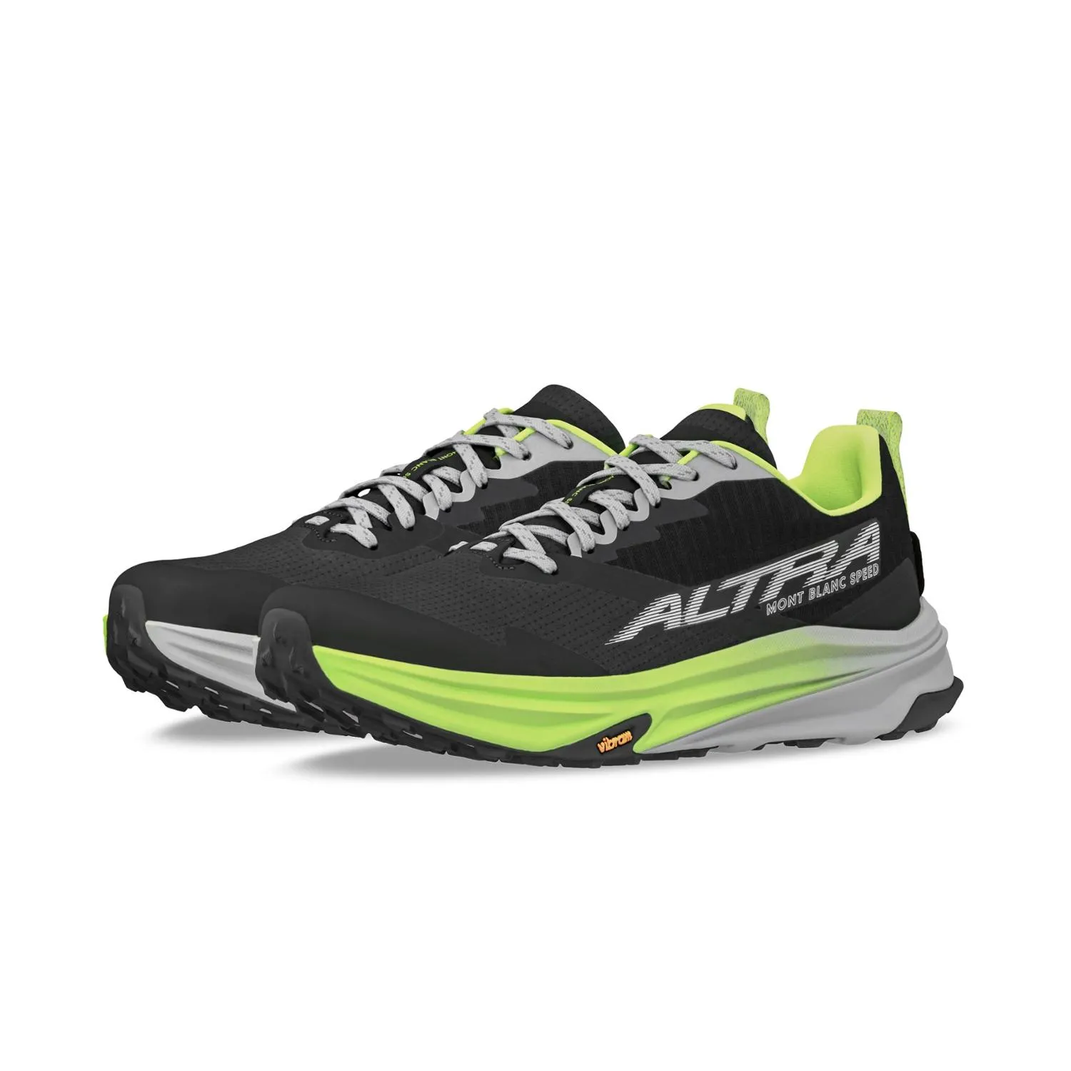 Мужские скоростные трейловые кроссовки Mont Blanc Altra, Black/Lime — фото 3
