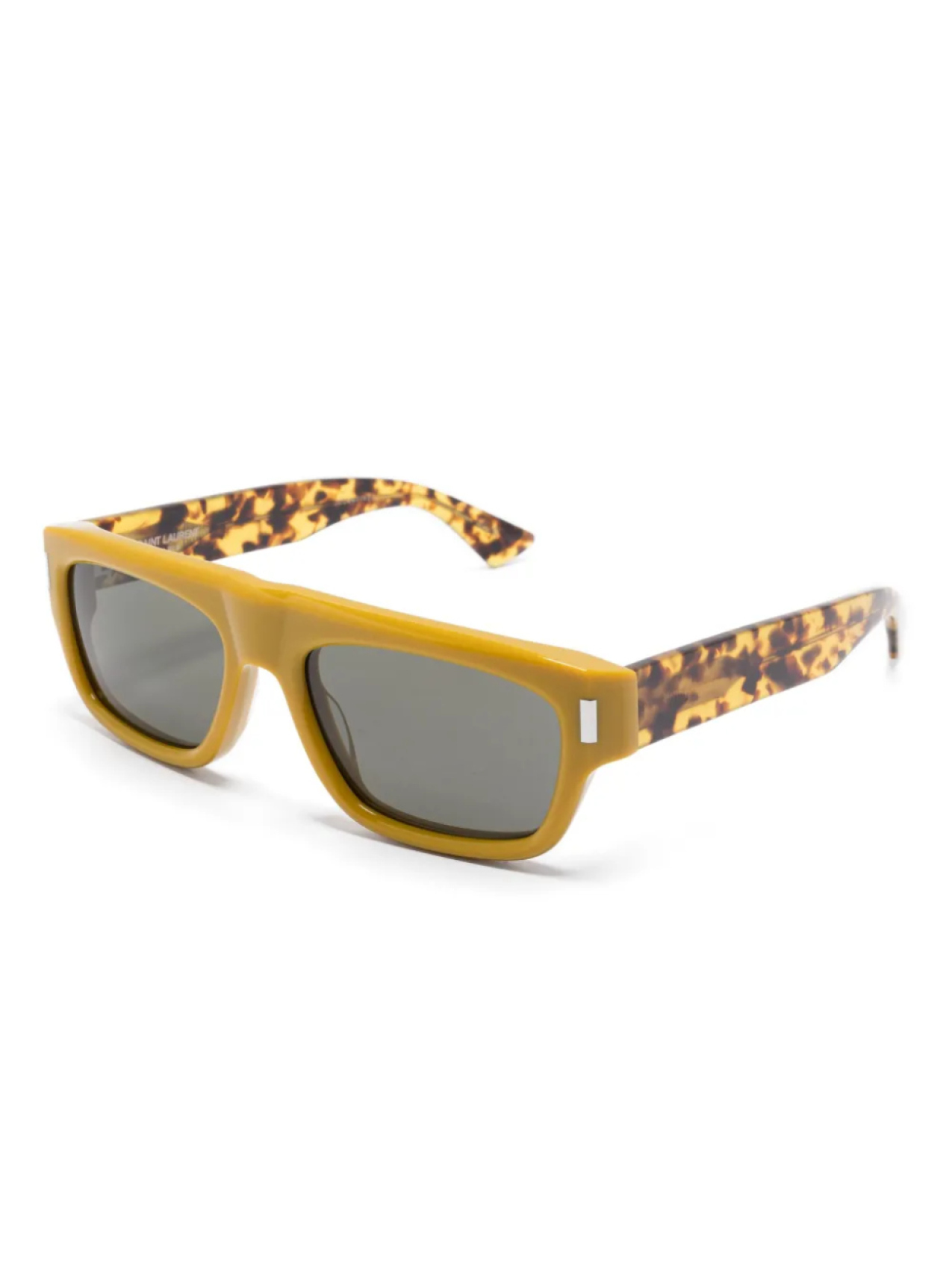 Солнцезащитные очки в прямоугольной оправе Saint Laurent Eyewear, желтый — фото 2