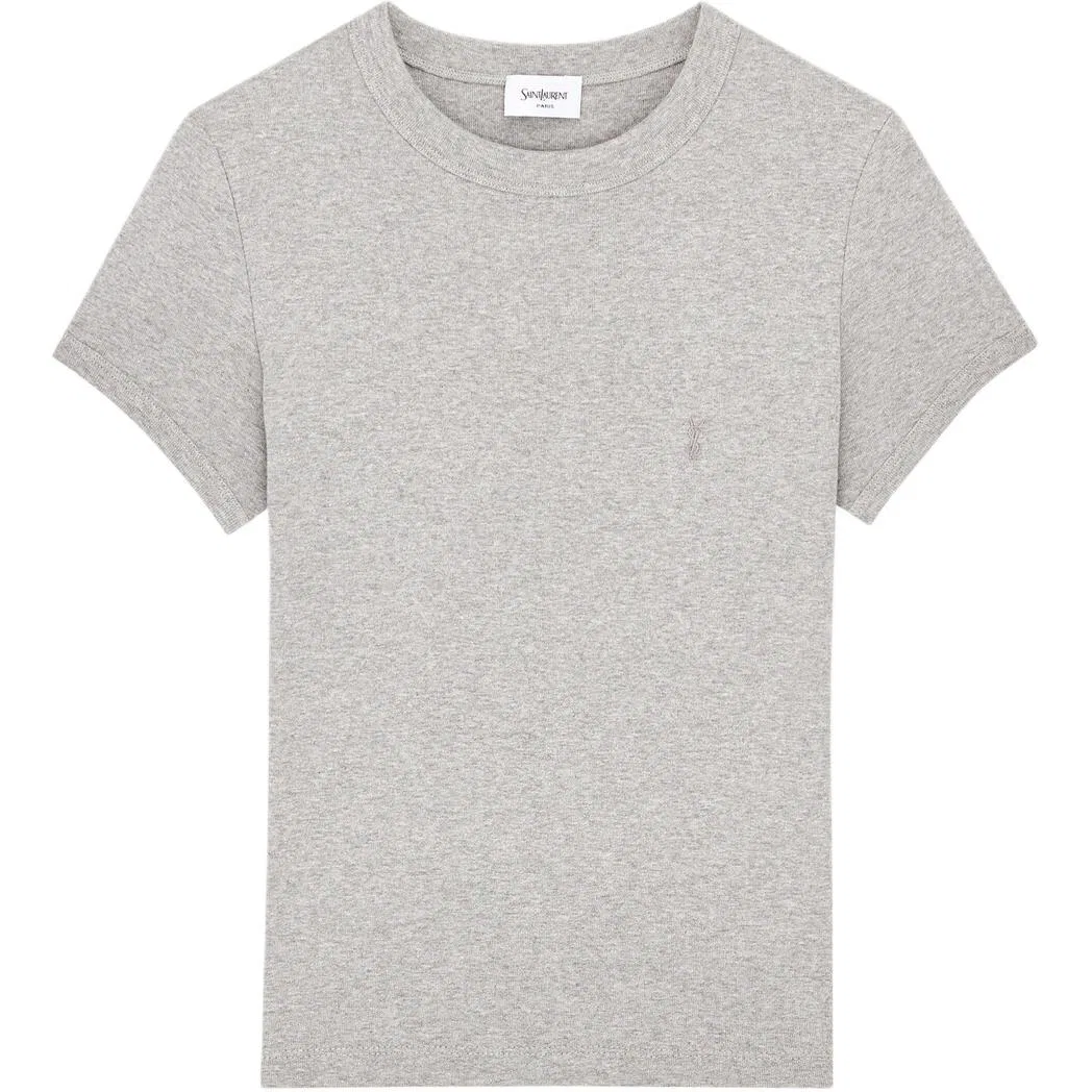 Футболка хлопковая SAINT LAURENT Heather Gray