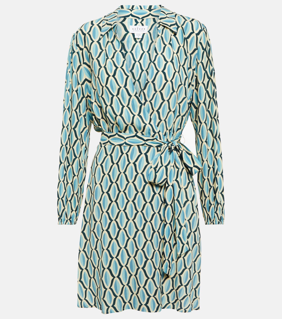 

Мини-платье Gabriella с принтом и запахом Velvet, синий