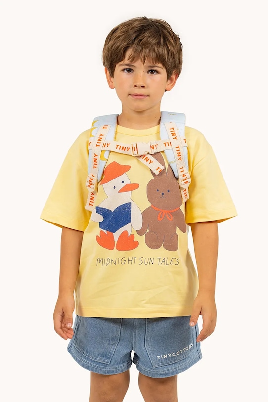 

Детская хлопковая футболка READERS GRAPHIC TEE Tinycottons, желтый