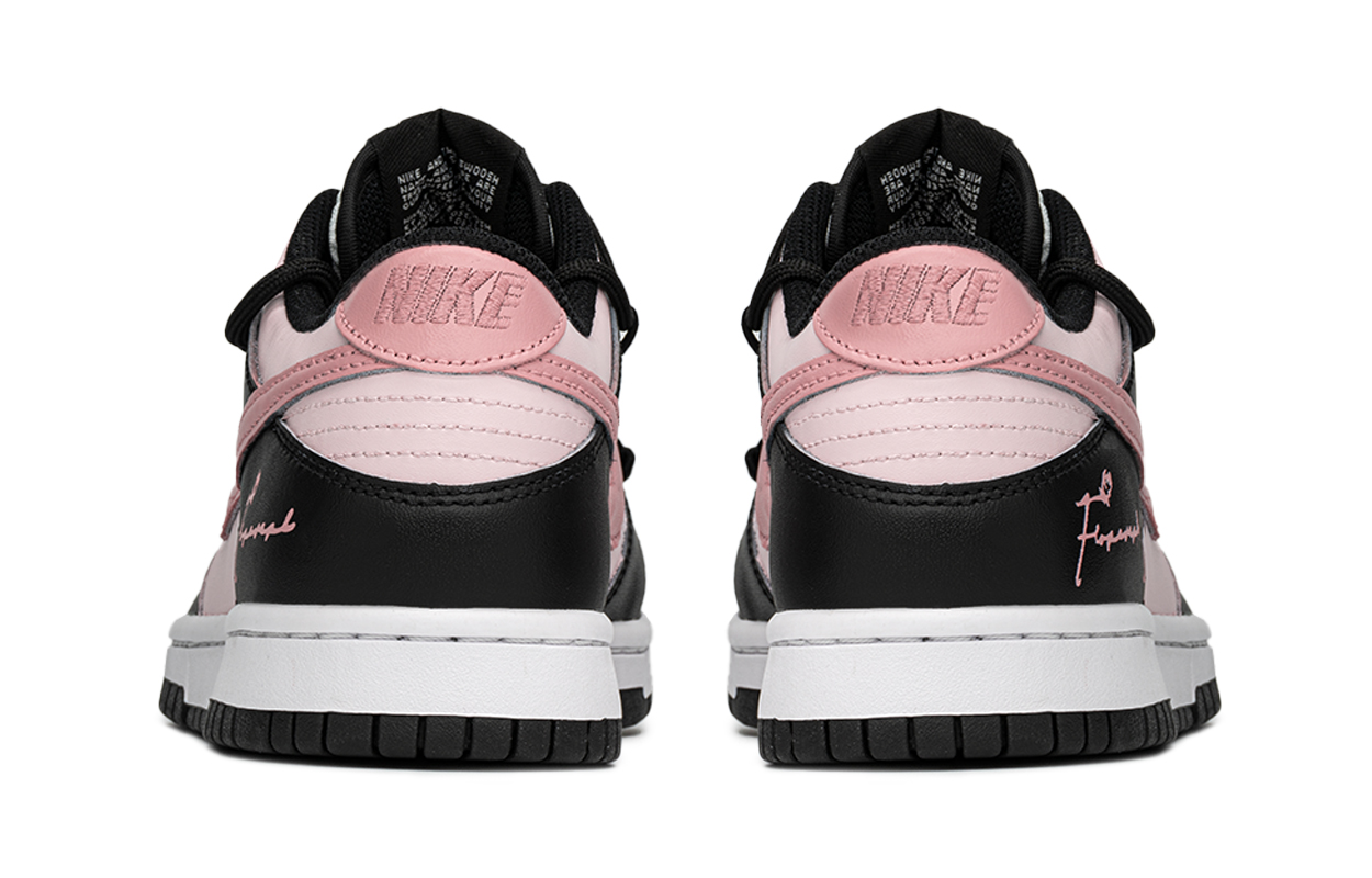 Nike Dunk Противоскользящие Износостойкие Низкие Детские Скейтбординговые Кроссовки Черные Розовые Подростковые — фото 4
