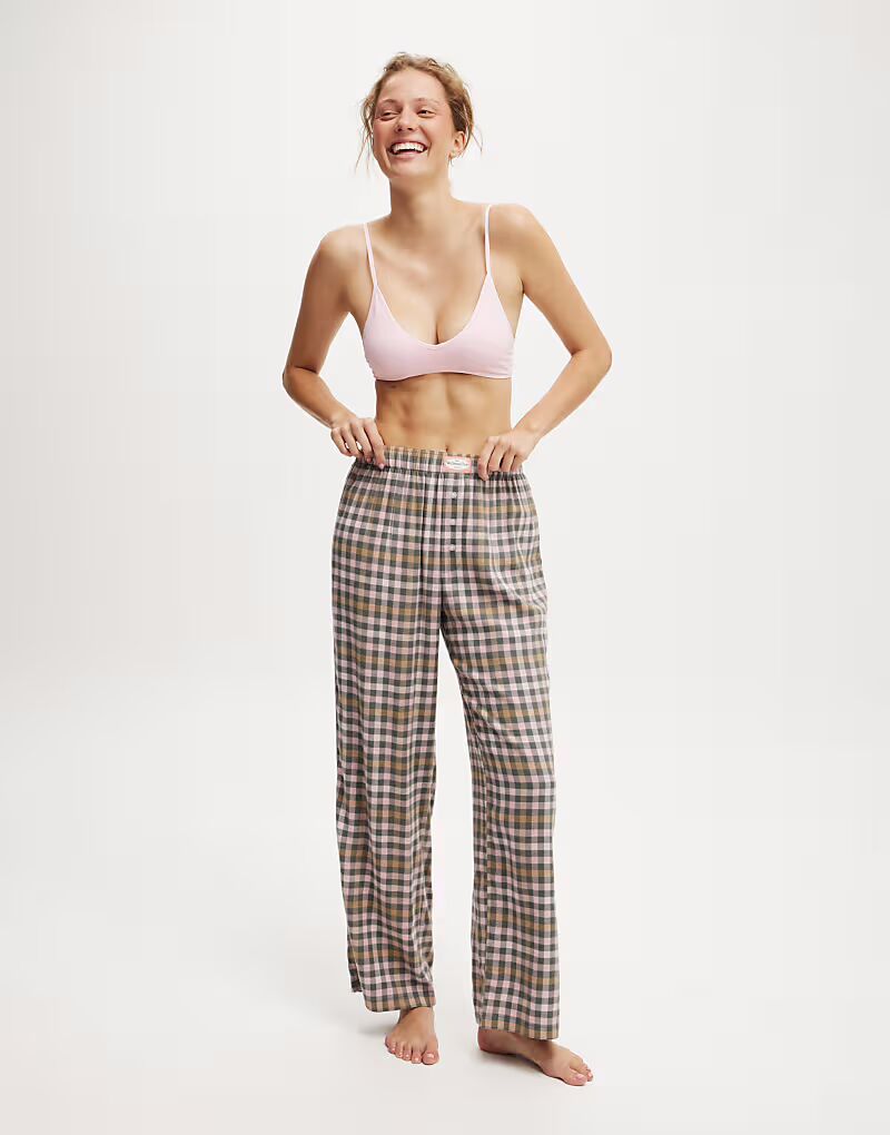 

Широкие брюки из хлопковой фланели в клетку пиппа Cotton:On