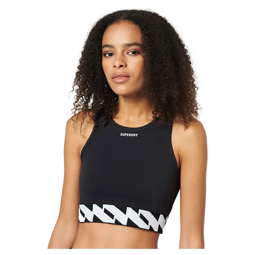 

Спортивный топ Superdry Code Elastic Crop, черный