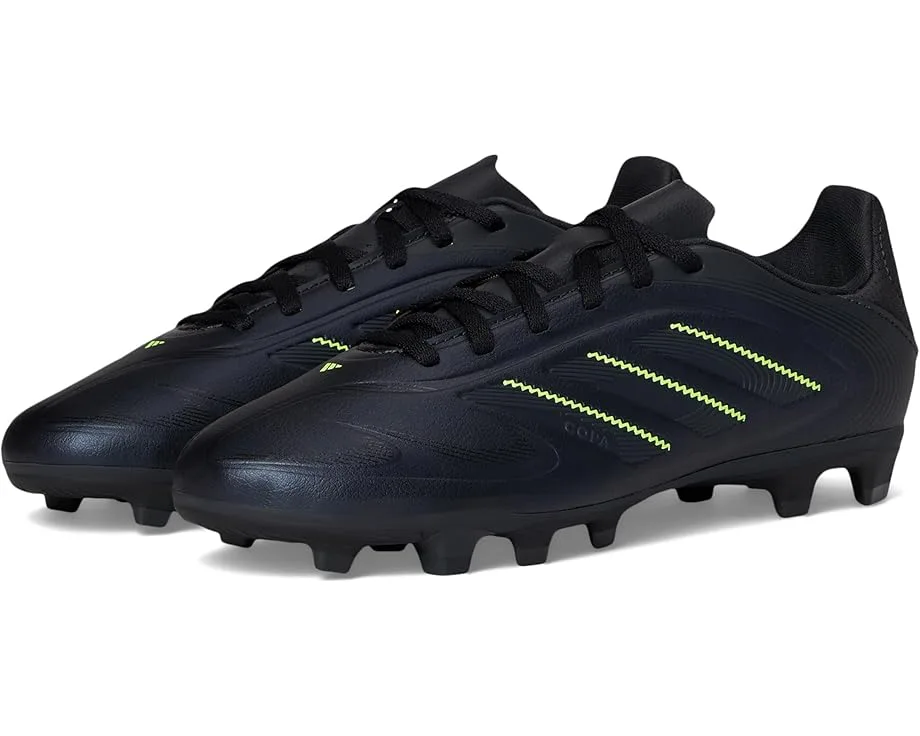 Кроссовки Adidas Kids Copa Pure 3 Club Firm Ground/Multi Ground Soccer Cleats (Little Kid/Big Kid), Black/Solid Grey/Lucid Lemon