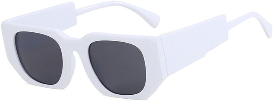 

Мужские прямоугольные солнцезащитные очки с широкими дужками, модные женские солнцезащитные очки для активного отдыха и путешествий, защита от ультрафиолета UV400 TYUVIVO, White Gray