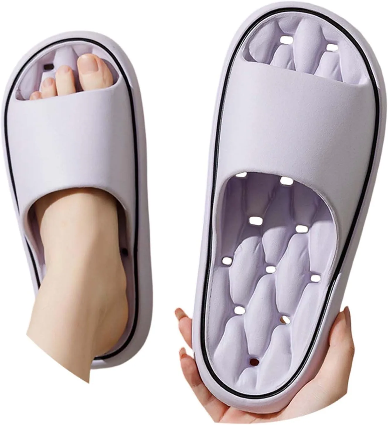 Женские и мужские купальники Cloud Shoes Ультрамягкие тапочки с мягкой ортопедической подкладкой из пены с эффектом памяти, нескользящие и устойчивые Generisch, фиолетовый — фото 2