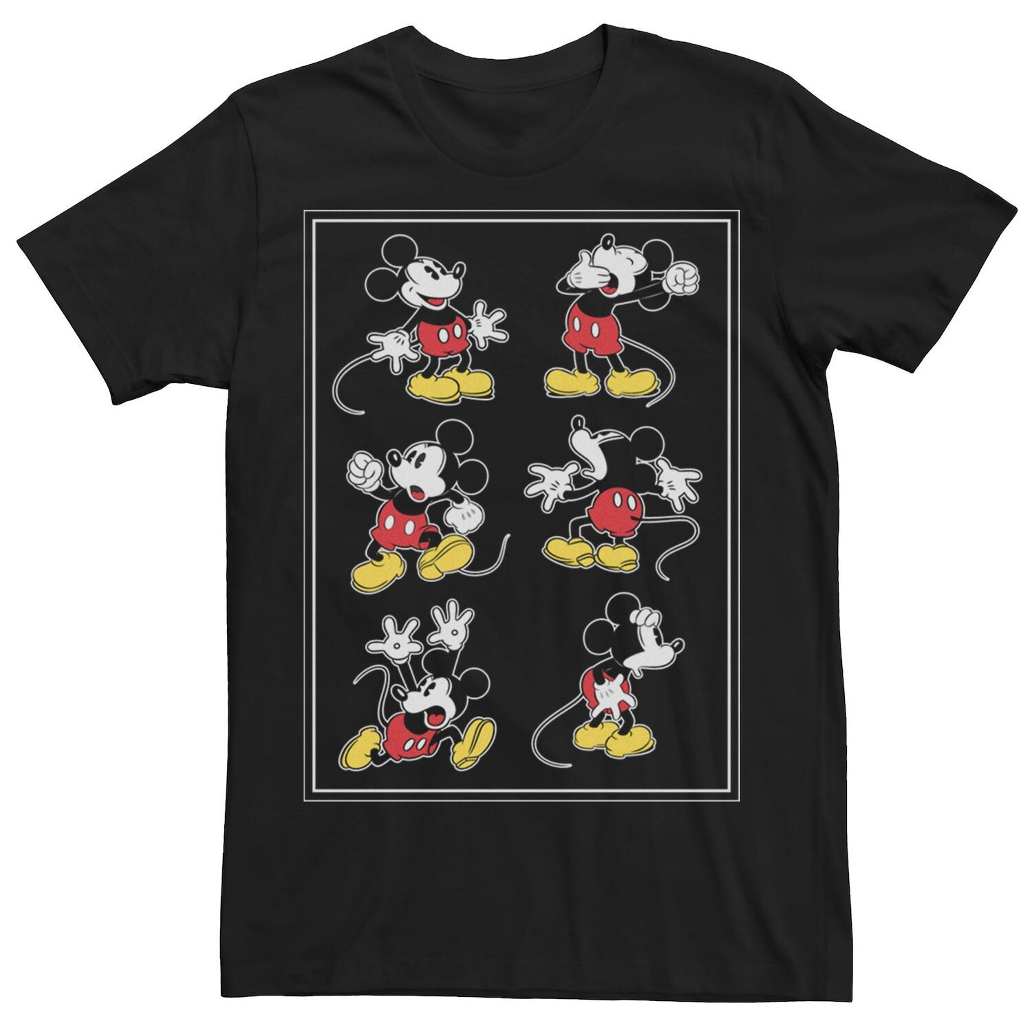 

Мужская футболка с каймой Disney Mickey Mouse Many Emotions Licensed Character