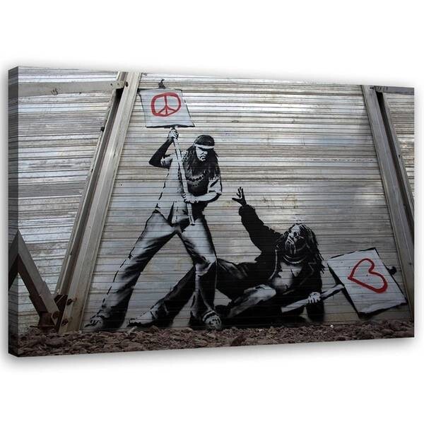

Картина Feeby Banksy Street art Peace Love, серый