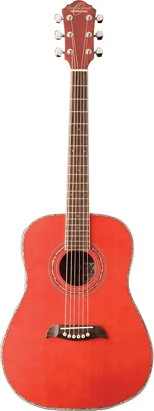 

Акустическая гитара Oscar Schmidt 1/2 Size Dreadnought Acoustic Guitar - Trans Red - OGHSTR