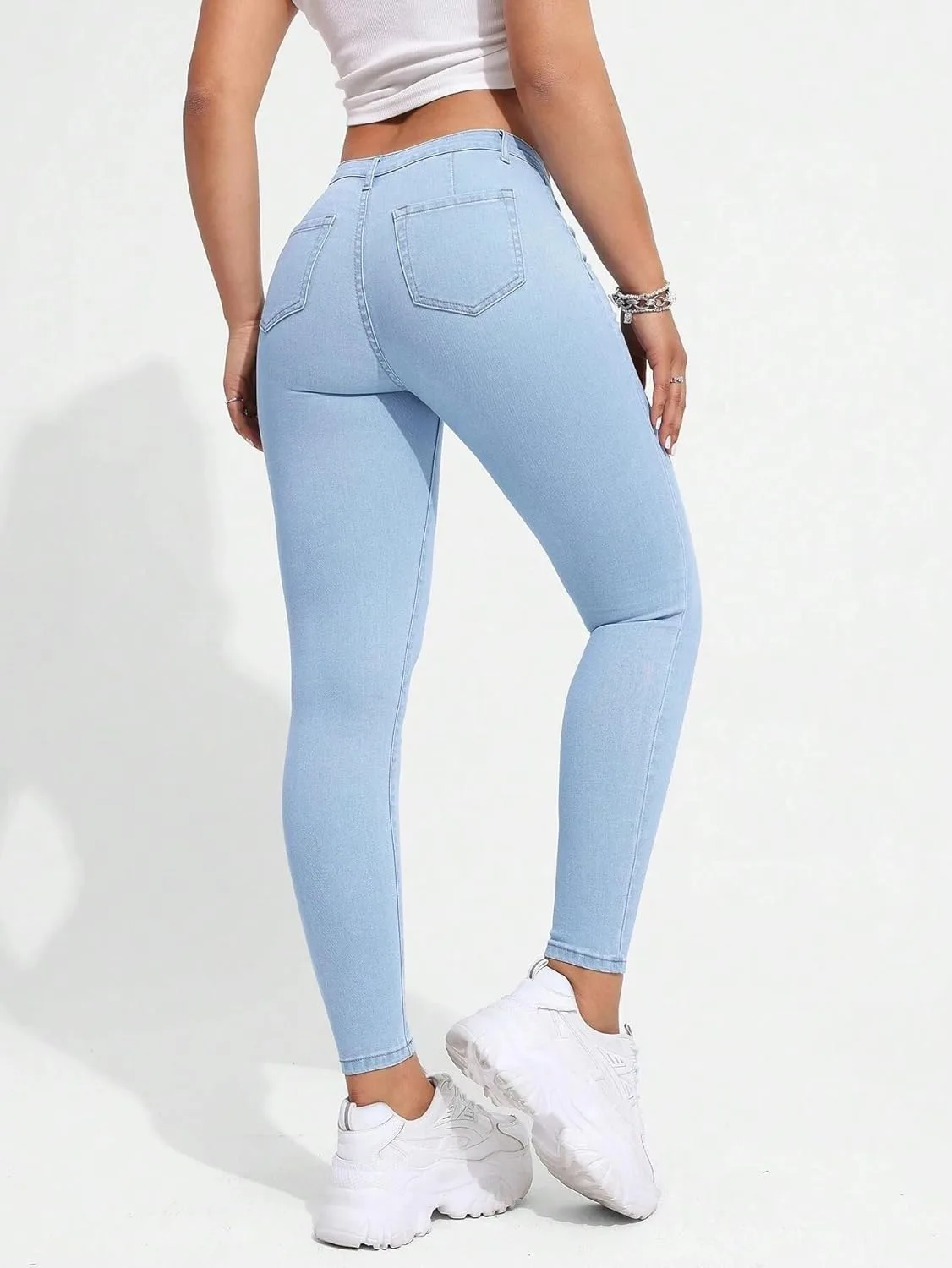 Женские джинсы Fit Denim мода 2025 Generic, Light Wash — фото 3