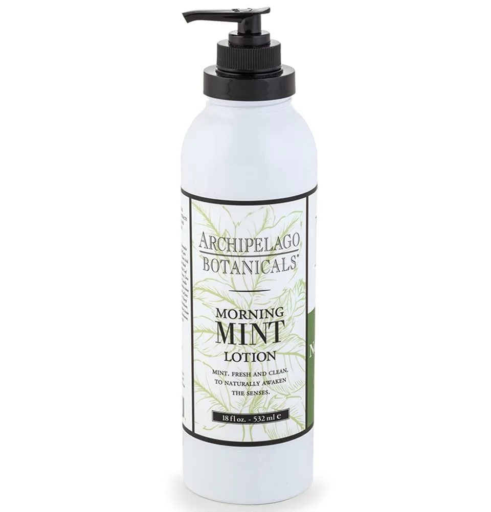 Увлажняющий лосьон для тела Archipelago Botanicals Morning Mint для чувствительной кожи, без парабенов, фталатов и ГМО, 18 унций. 510.30 г (1 шт.)