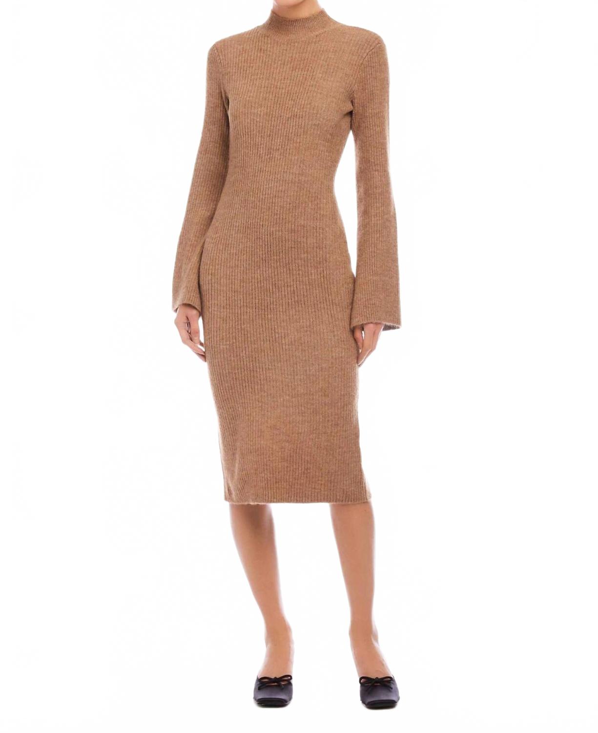 

Свитерное платье с высоким воротником миди в оттенке земли Fifteen Twenty, Earth