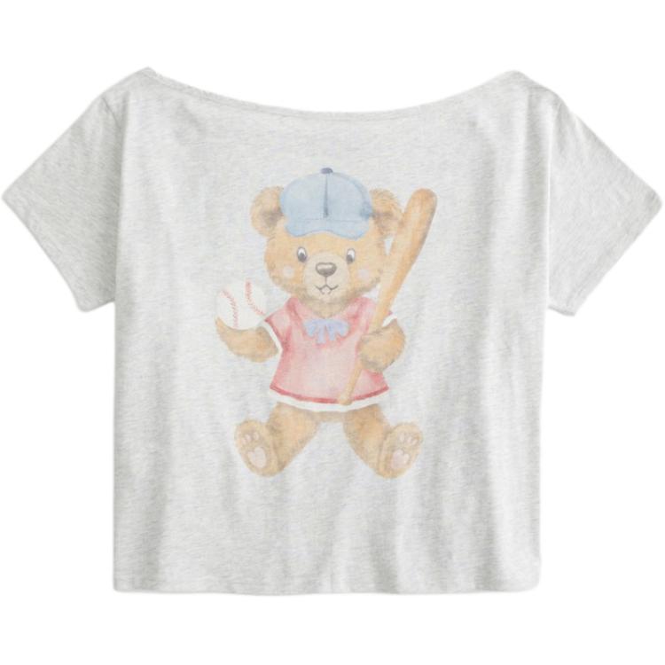 

Футболка женская светло-серая Hollister, светло-серый