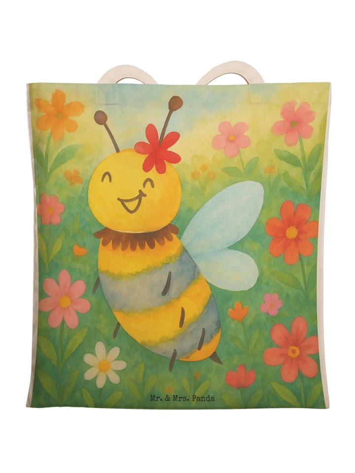 

Mr. & Mrs. Panda Сумка-шоппер с изображением пчелы и цветка, без слогана, белого цвета