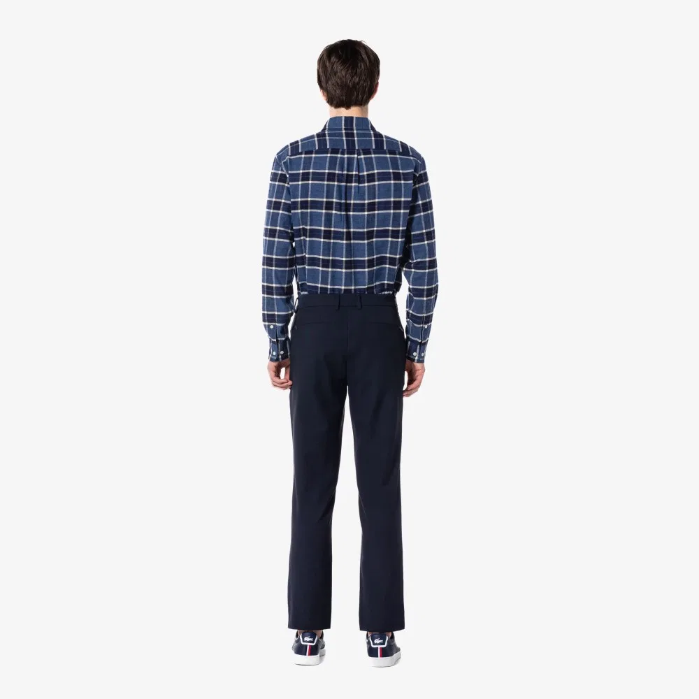 Мужские тёмно-синие брюки из имитации шерсти от Lacoste — фото 4