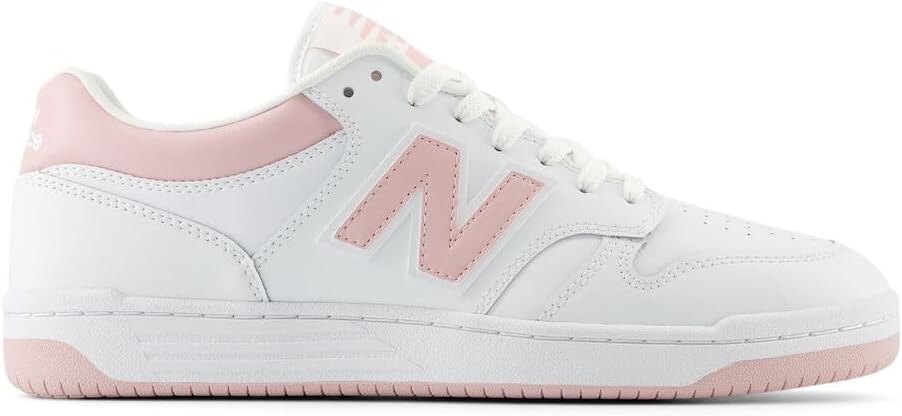 Кроссовки New Balance Unisex-Adult 480 V1, White/Orb Pink — фото 3