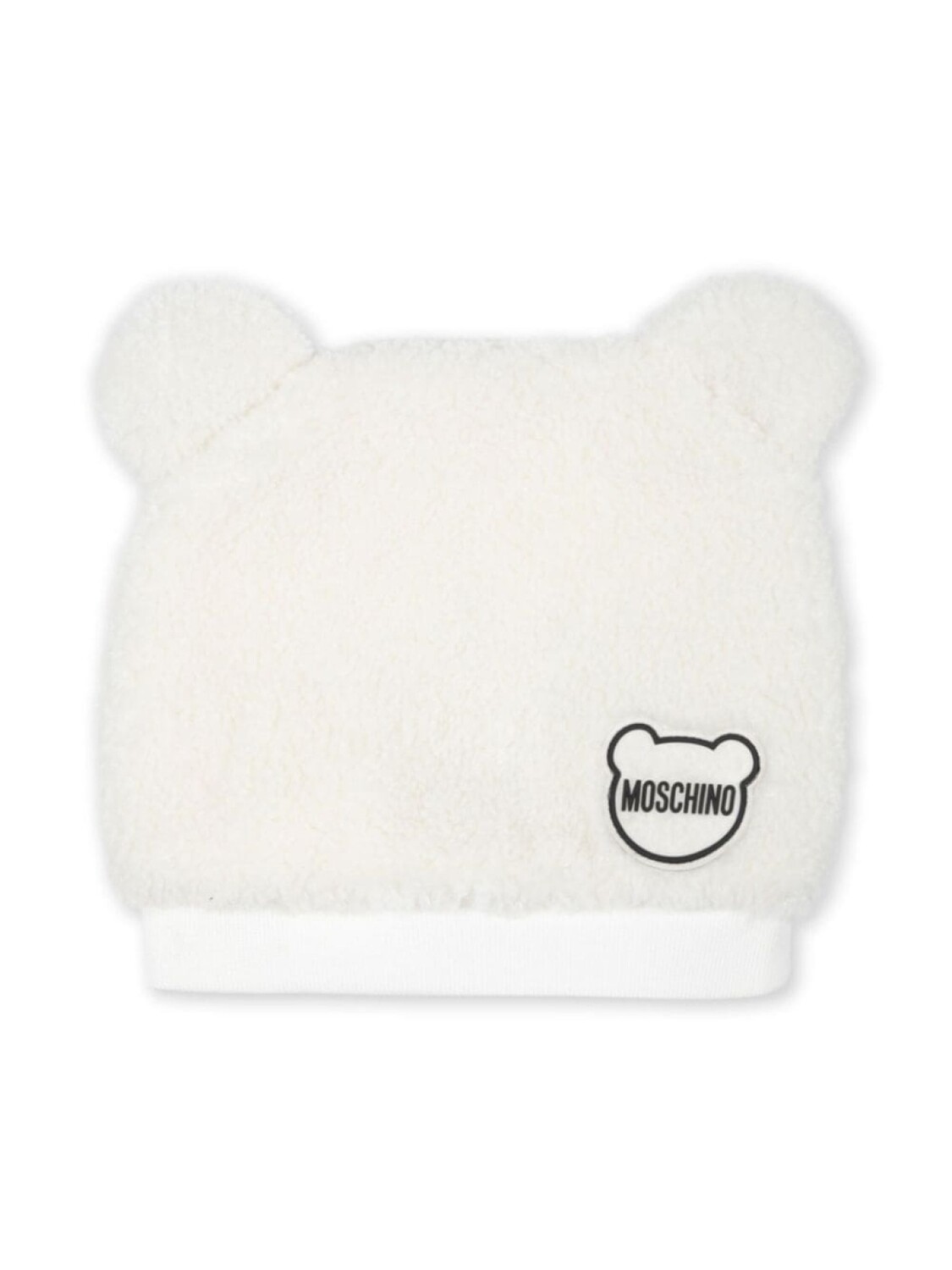 

Moschino Kids шапка из искусственной овчины с логотипом-аппликацией, белый