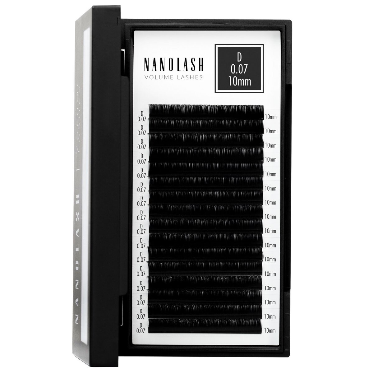 

Nanolash Накладные ресницы для наращивания - 0,07 локон D 10мм 16 полосок