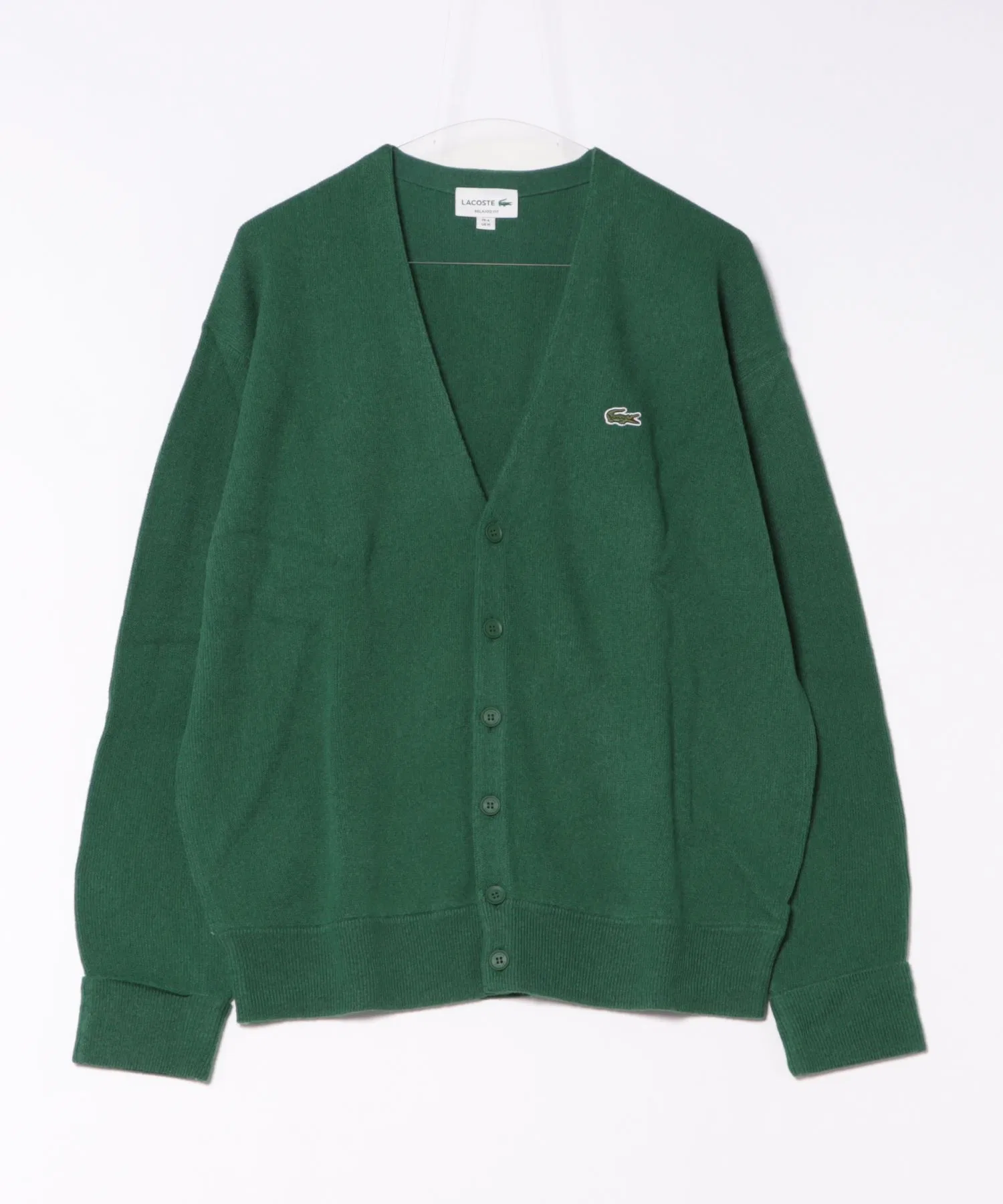 Кардиган LACOSTE с V-образным вырезом и платочной вязкой
