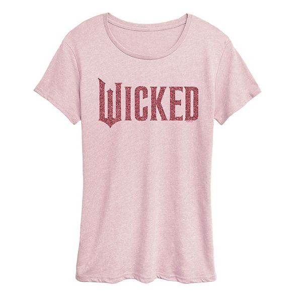 

Женская футболка с принтом Wicked Pink Glitter Logo Licensed Character, Heather Pink