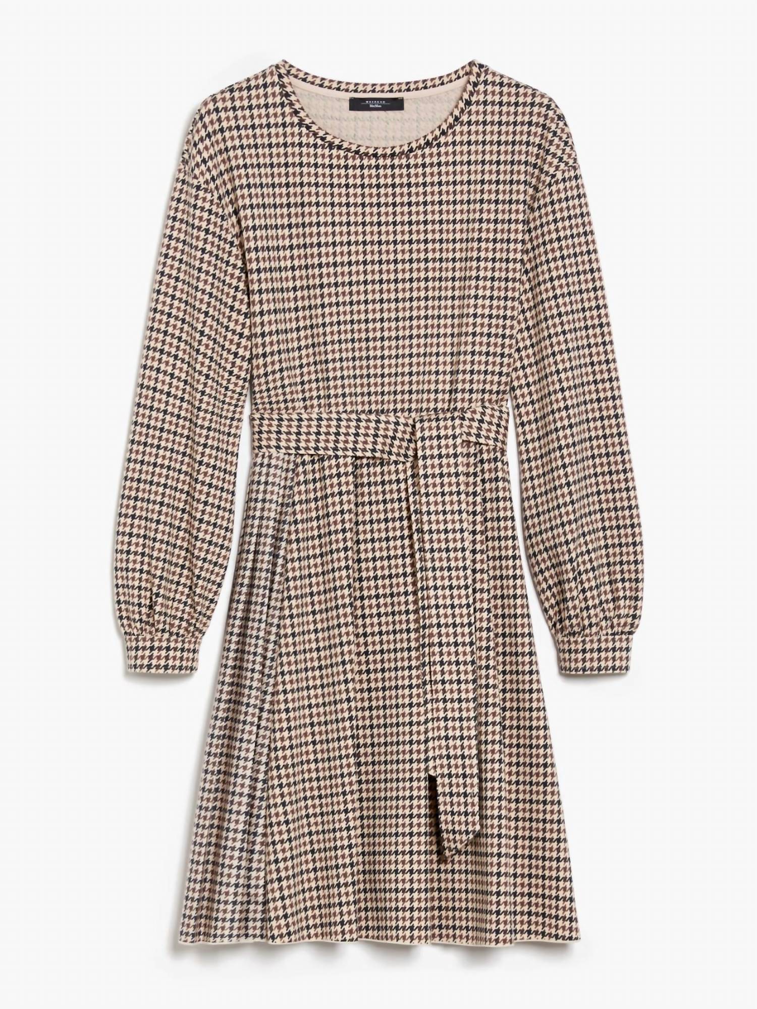 

Платье Vetta Fit And Flare Houndstooth в цвете Camel Weekend Max Mara