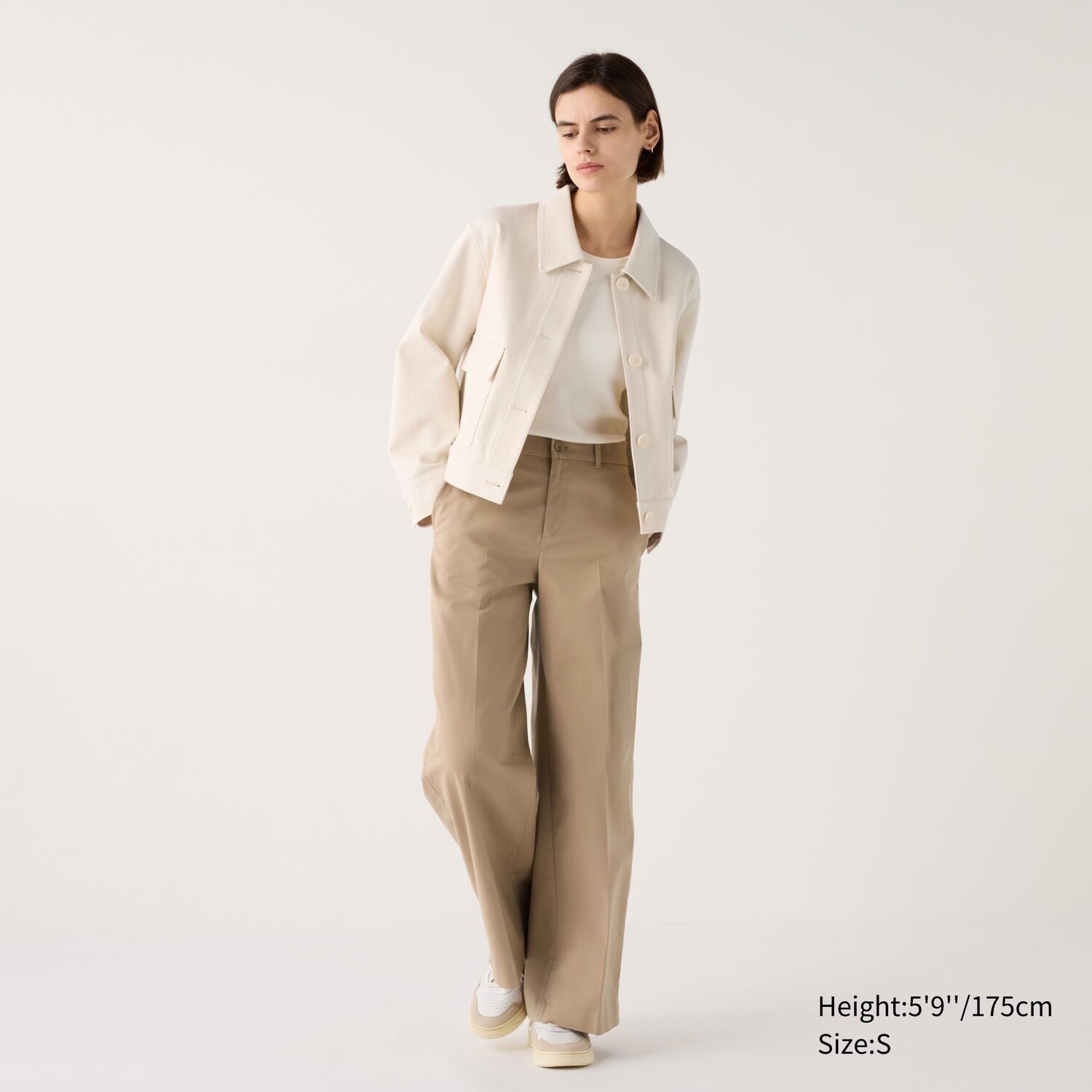 

Широкие брюки-чиносы UNIQLO, бежевый