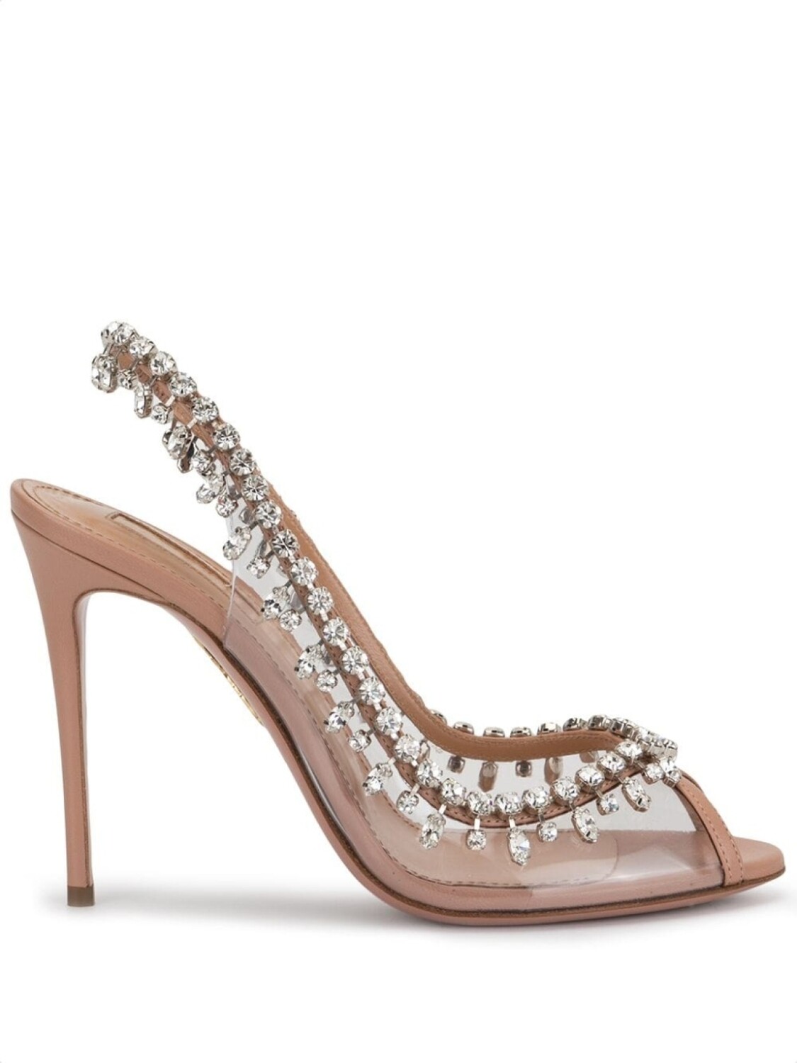 

Aquazzura босоножки Temptation с кристаллами и открытым носком, нейтральный цвет