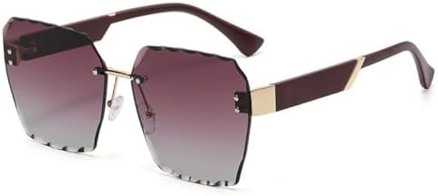 

Гламурные солнцезащитные очки 2027 года для мужчин и женщин. Стильные безободковые очки большого размера. Модные очки унисекс. Трендовые очки с защитой от УФ-излучения UV400 MTZJH, C4