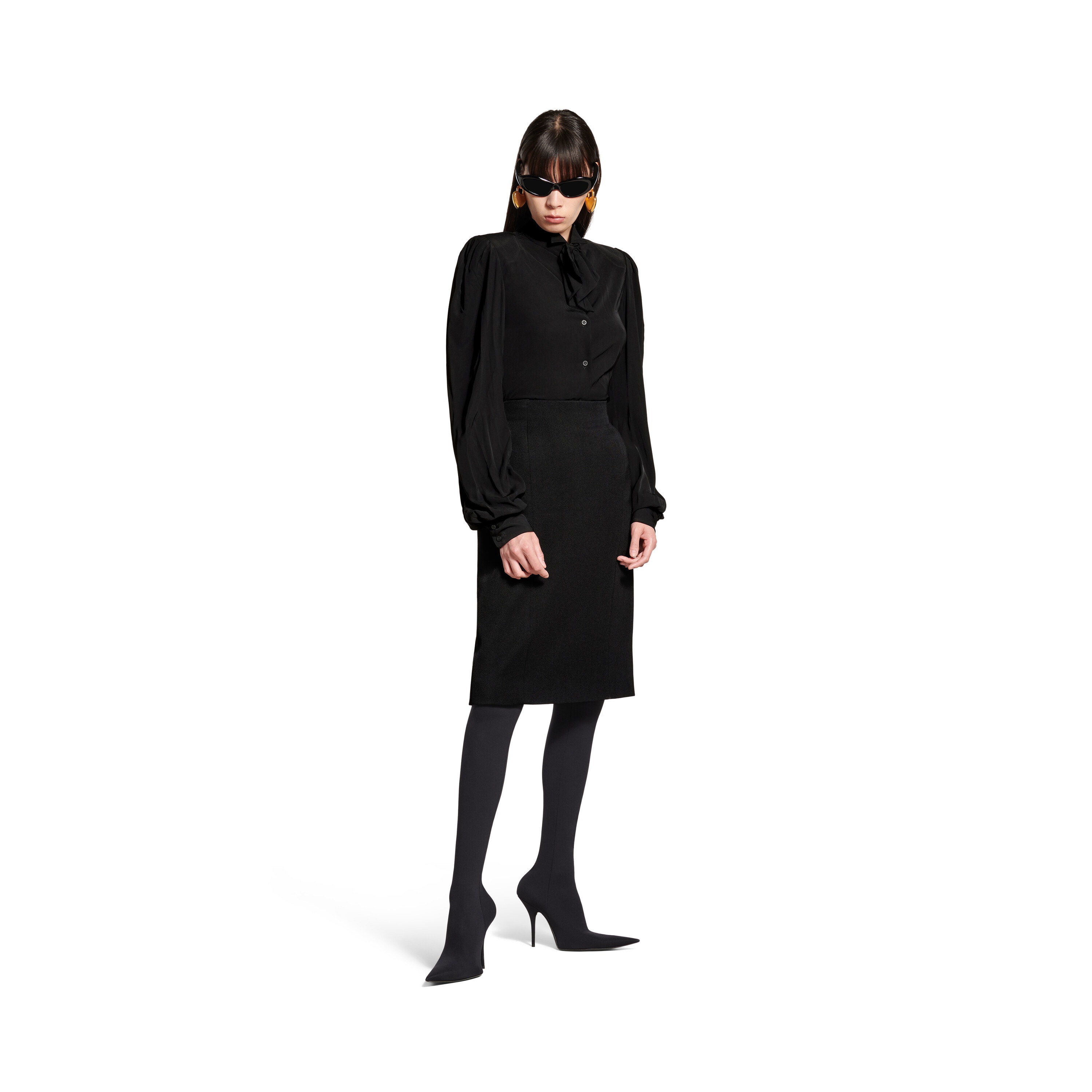 

Блузка с бантом BALENCIAGA, черный