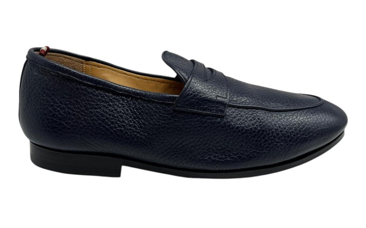 Мужские мокасины Bally Plumy 6300443 из зернистой телячьей кожи Midnight — фото 2