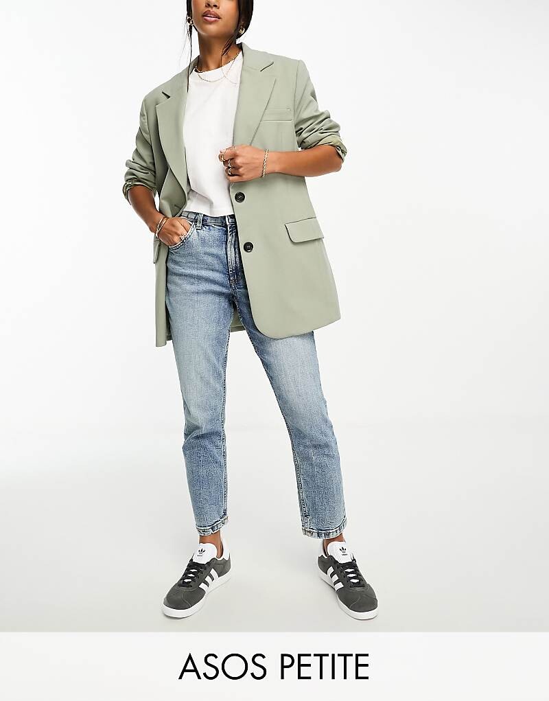 

ASOS DESIGN Petite – синие удобные джинсы для мам облегающего кроя