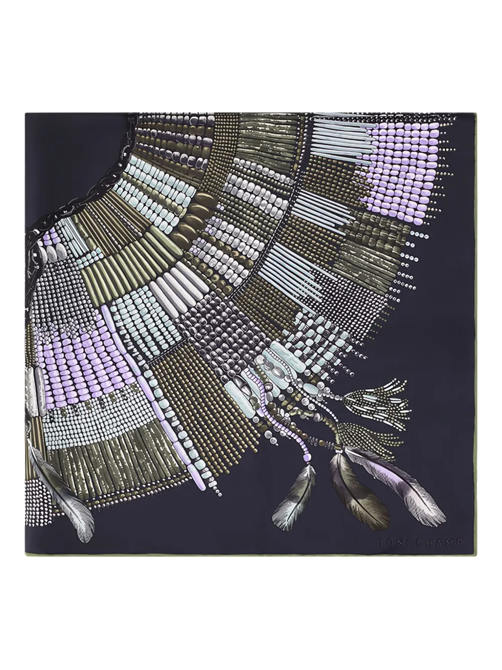 

Шарф, украшенный бисером Longchamp, черный