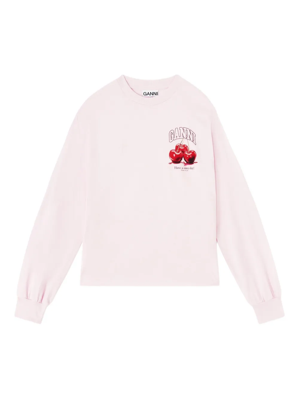 

Толстовка с длинными рукавами и графичным принтом Ganni, розовый