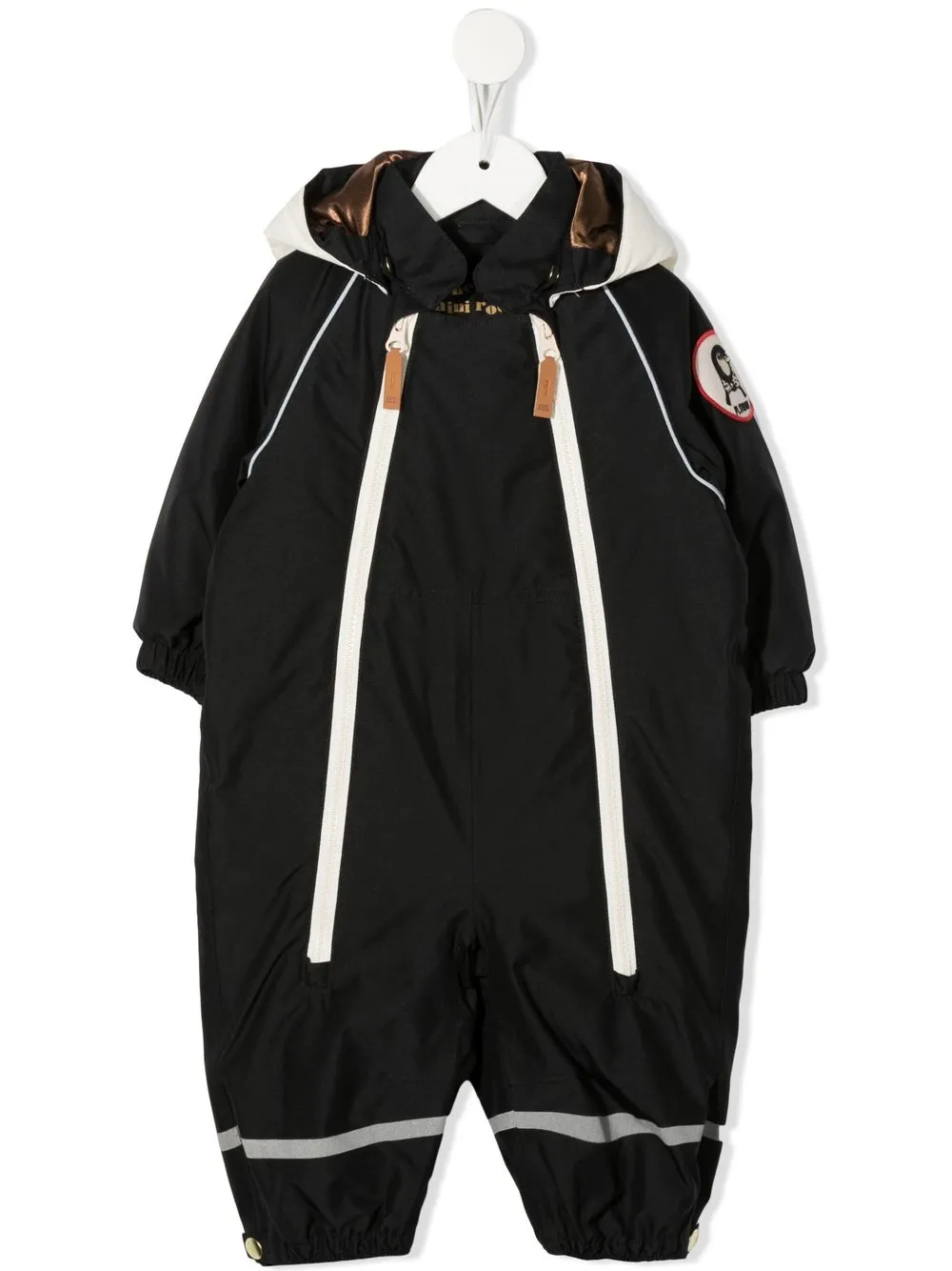 

Дутый комбинезон Alaska Panda с капюшоном Mini Rodini, черный