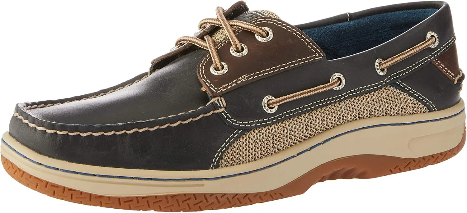 Мокасины с тремя люверсами Sperry, Navy/Brown