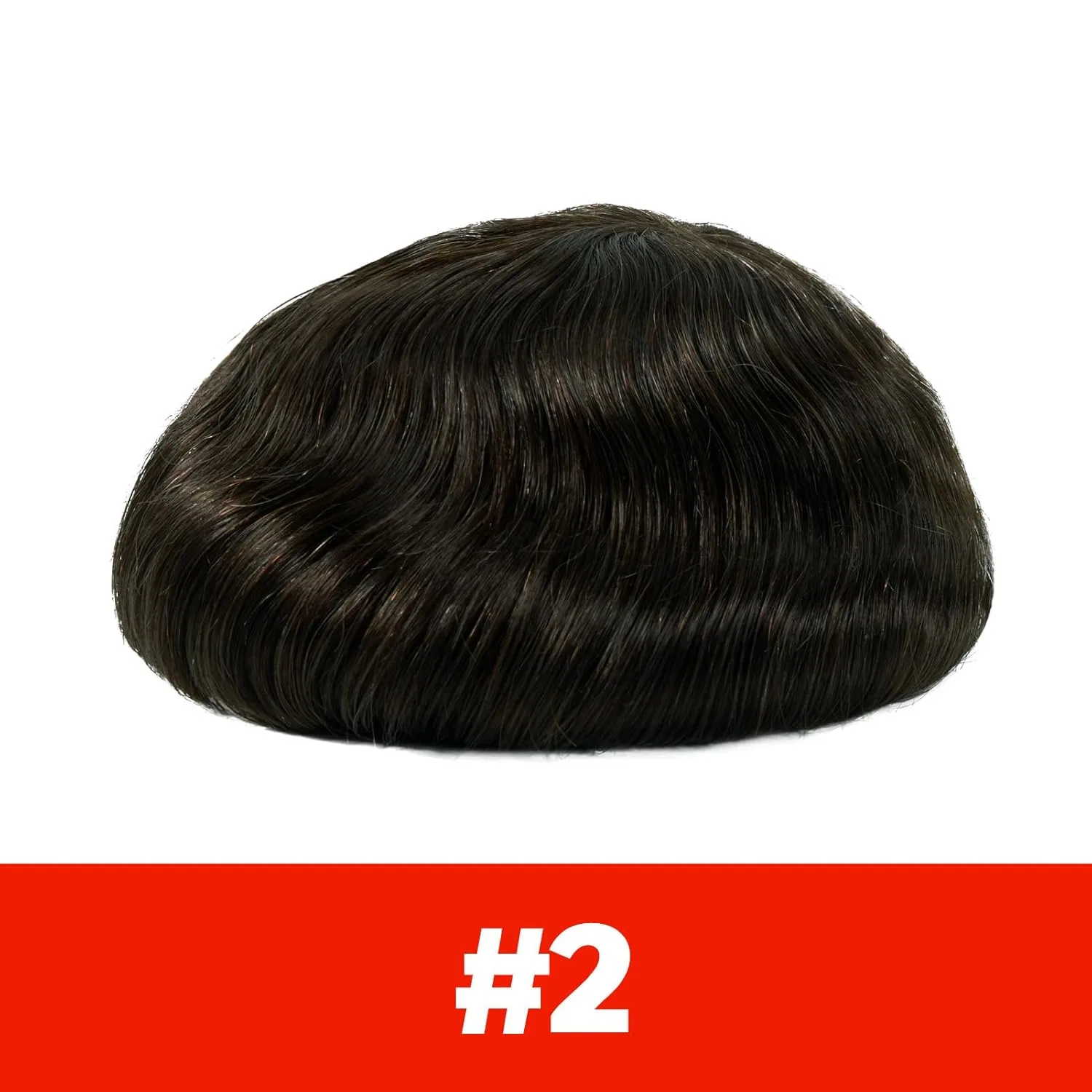 Мужской парик Lordhair из натуральных волос, 0.08 мм, 8 x 10 дюймов Lordhair, Dark Brown 2# — фото 2