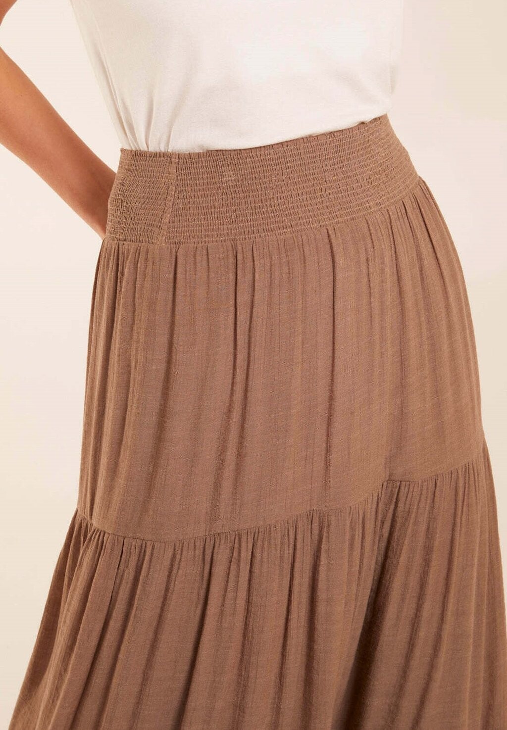 

Юбка А-силуэта SHIRRING WAIST TIERED Blue Vanilla, коричневый
