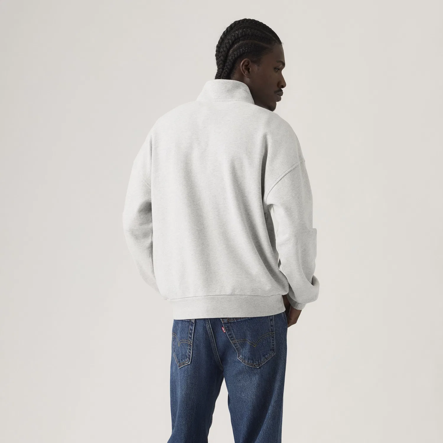 Свободная толстовка на молнии до середины груди Levi's, Grey — фото 4